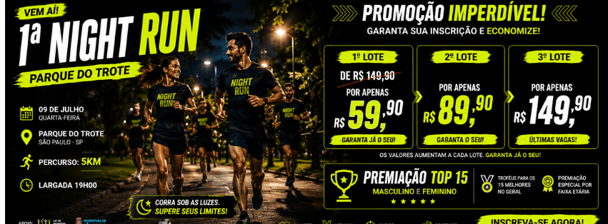 Corrida Night Run Parque Do Trote em São Paulo, SP